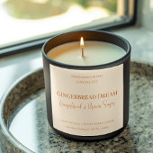 Cute Gingerbread Man Christmas Candle Label