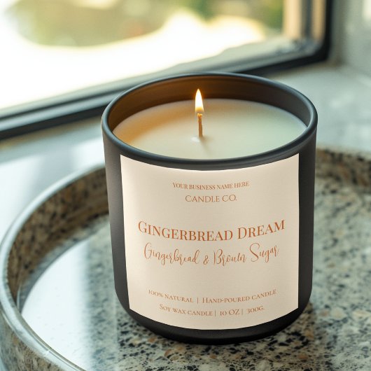 Cute Gingerbread Man Christmas Candle Label