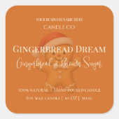 Cute Gingerbread Man Christmas Candle Label (Voorkant)