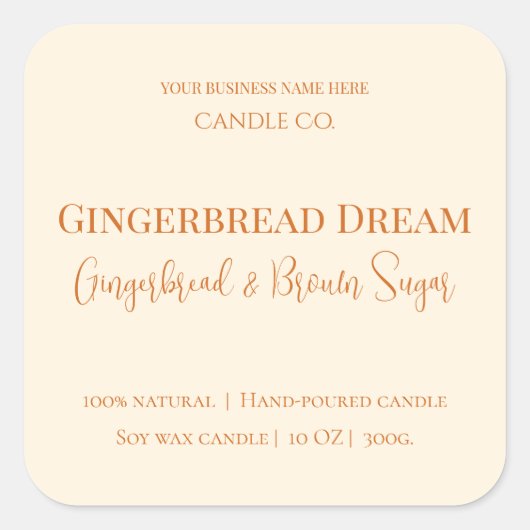 Cute Gingerbread Man Christmas Candle Label (Voorkant)