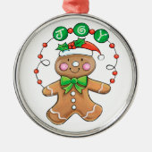 Cute Gingerbread man, Christmas Cookie Joy Metalen Ornament (Voorkant)