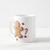 Cute Gingerbread Man Christmas Mug Koffiemok (Voorkant links)