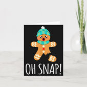 Cute Gingerbread Man Funny Christmas Oh Snap  Kaart (Voorkant)