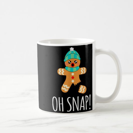 Cute Gingerbread Man Funny Christmas Oh Snap Koffiemok (Rechts)