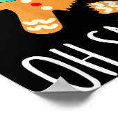 Cute Gingerbread Man Funny Christmas Oh Snap  Poster (Hoek)