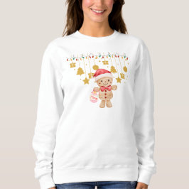 Cute Gingerbread Man Merry Christmas Lights sweats Trui