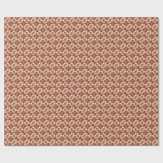 Cute Gingerbread Man Patchwork Christmas Cadeaupapier (Vlak)