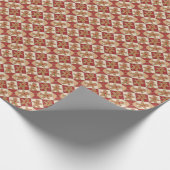 Cute Gingerbread Man Patchwork Christmas Cadeaupapier (Hoek)