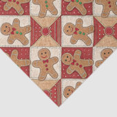 Cute Gingerbread Man Patchwork Christmas Tissuepapier (Detail)