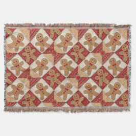 Cute Gingerbread Man Patchwork Pattern Style Deken