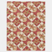 Cute Gingerbread Man Patchwork Pattern Style Fleece Deken (Voorkant)