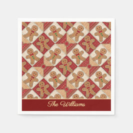 Cute Gingerbread Man Patchwork Pattern Style Servet