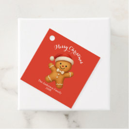 Cute Gingerbread Man with Santa Hat -  Bedankjes Labels