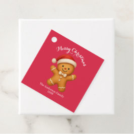 Cute Gingerbread Man with Santa Hat -  Bedankjes Labels