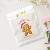 Cute Gingerbread Man with Santa Hat -  Bedankzakje (Gezegeld)