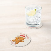 Cute Gingerbread Man with Santa Hat - Kartonnen Onderzetters (Insitu)