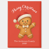 Cute Gingerbread Man with Santa Hat - Magneet (Voorkant)