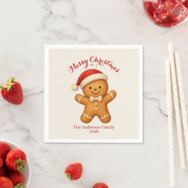 Cute Gingerbread Man with Santa Hat -  Servet