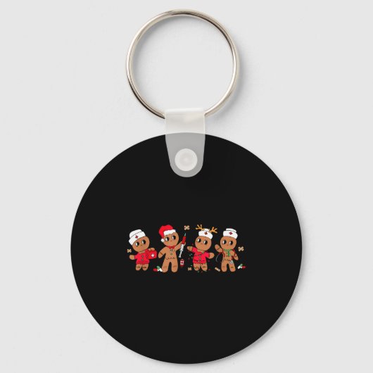Cute Gingerbread Nurse Christmas Design Medical Hu Sleutelhanger (Voorkant)