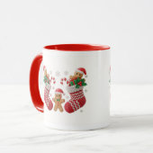 Cute Gingerbread Stocking Mug Wrap Mok (Voorkant links)