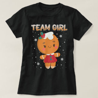 Cute Gingerbread Team Girl Design T-shirt