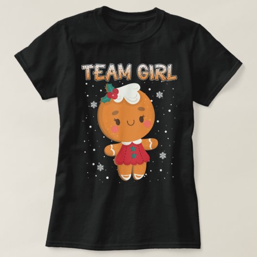Cute Gingerbread Team Girl Design T-shirt (Design voorkant)