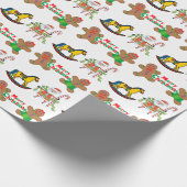 Cute Gingerbrood-Afbeeldingen voor kerstmis Cadeaupapier (Hoek)