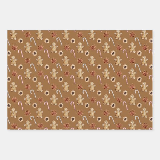 Cute Gingerbrood Baking Pattern Inpakpapier Vel (Voorkant 2)