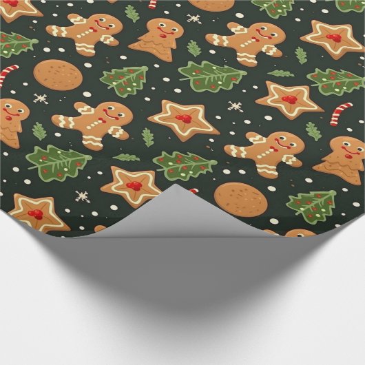 Cute Gingerbrood Cadeaupapier (Hoek)