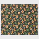 Cute Gingerbrood Cadeaupapier (Vlak)