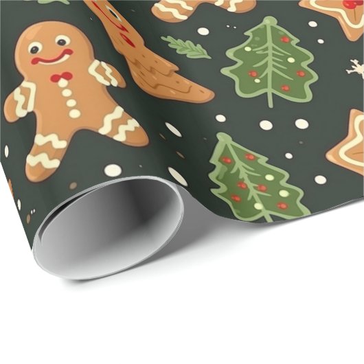 Cute Gingerbrood Cadeaupapier (Rol Hoek)