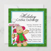 Cute Gingerbrood Cookie Exchange Holiday Invite Kaart (Voorkant)