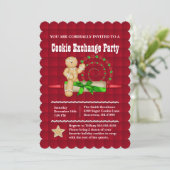 Cute Gingerbrood Cookie Exchange Holiday Invite Kaart (Staand voorkant)