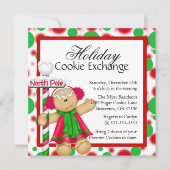 Cute Gingerbrood Cookie Exchange Holiday Invite Kaart (Voorkant)