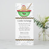 Cute Gingerbrood Cookie Exchange Holiday Invite Kaart (Staand voorkant)