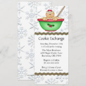 Cute Gingerbrood Cookie Exchange Holiday Invite Kaart (Voorkant / Achterkant)