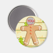 Cute Gingerbrood Cookie Foto Magneet (Voorkant / Achterkant)