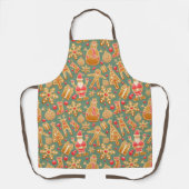 Cute Gingerbrood Cookie Kerstfeestdag Schort (Voorkant)