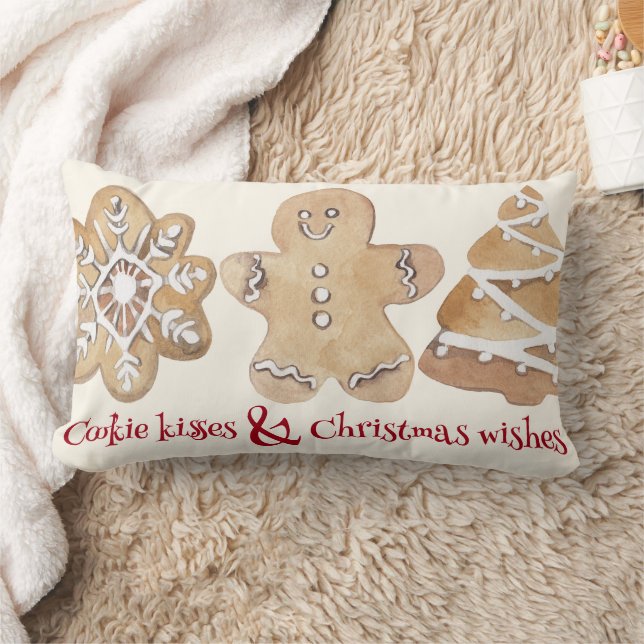 Cute Gingerbrood Cookie Kisses kerstwijn Kussen (Deken)