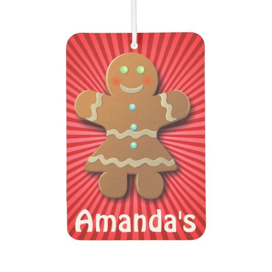 Cute Gingerbrood Cookie Luchtverfrisser (Voorkant)