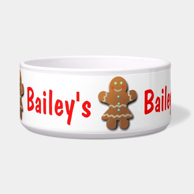 Cute Gingerbrood Cookie Voerbakje (Voorkant)