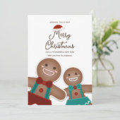 Cute Gingerbrood Cookies Buddies Merry Kerstry Feestdagenkaart (Staand voorkant)
