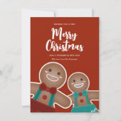 Cute Gingerbrood Cookies Buddies Merry Kerstry Feestdagenkaart (Voorkant)