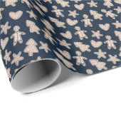 Cute Gingerbrood Cookies kerstpatronen Cadeaupapier (Rol Hoek)