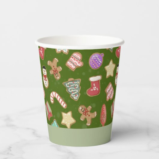 Cute Gingerbrood Cookies Papieren Bekers (Achterkant)