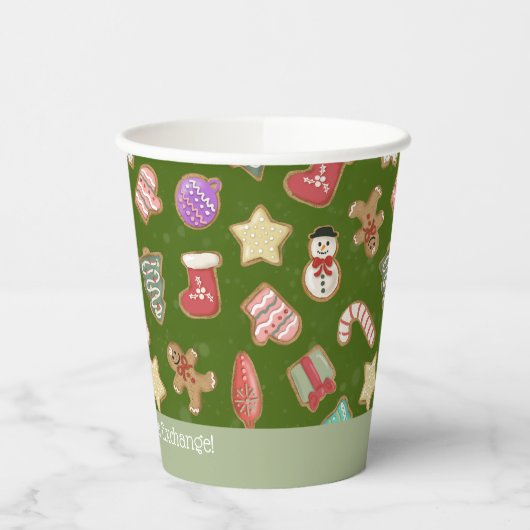 Cute Gingerbrood Cookies Papieren Bekers (Links)