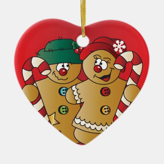 Cute Gingerbrood Couple Keramisch Ornament (Voorkant)