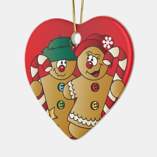 Cute Gingerbrood Couple Keramisch Ornament (Links)