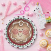 Cute Gingerbrood Face Paper Bord (Feest)