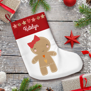Cute Gingerbrood Girl Holiday Cookie Border Name Kleine Kerstsok